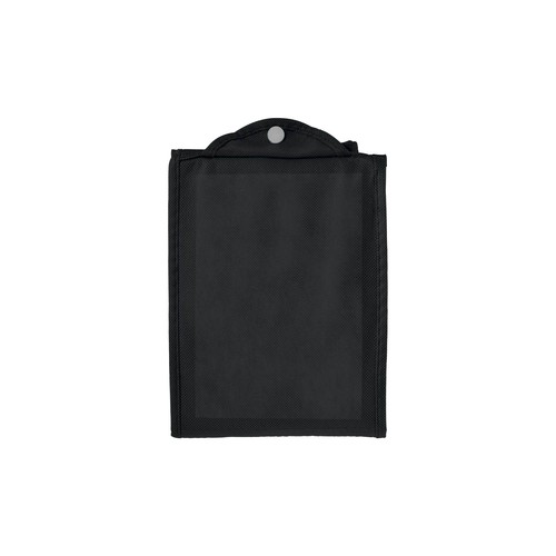 Stitched 80 g/m2 non-woven fabric foldable shopping bag with gusset and short handles