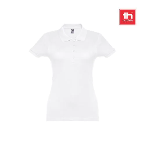 THC EVE WH. Polo da donna a maniche corte con cintura in cotone cardato THC EVE WH. Polo da donna a maniche corte con cintura in cotone cardato
