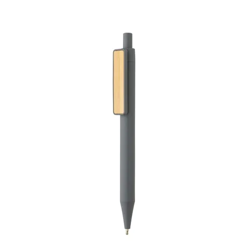 Stylo en ABS recyclé GRS avec clip en bambou