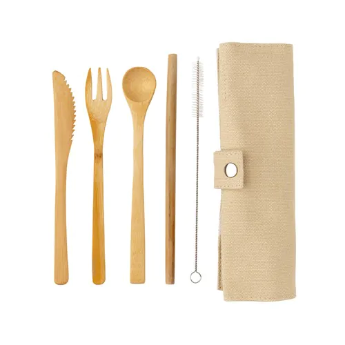 Reusable bamboo travel cutlery set Reusable bamboo travel cutlery set