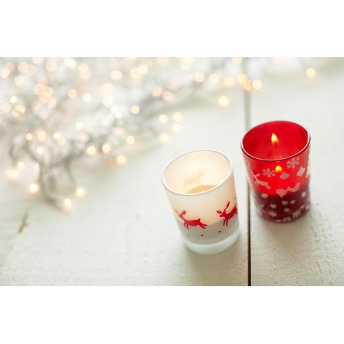 Glass candle holder with Christmas decorations Kirsten Glass candle holder with Christmas decorations Kirsten