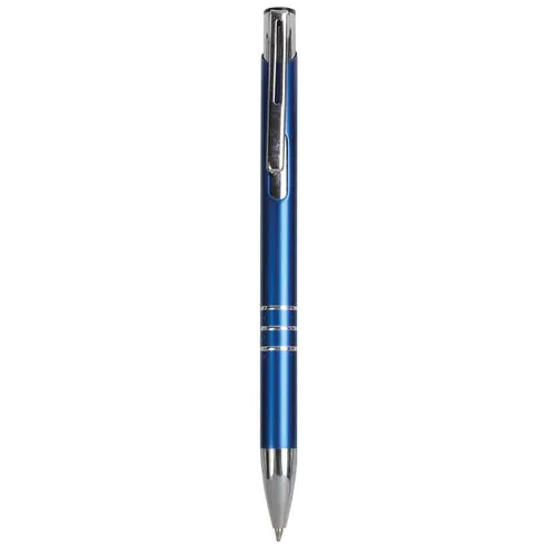 Metal snap pen with 3-ring decoration and chromed details