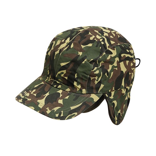 4 PANELS CAMUFLAGE FLEECE AND POLYESTER CAP