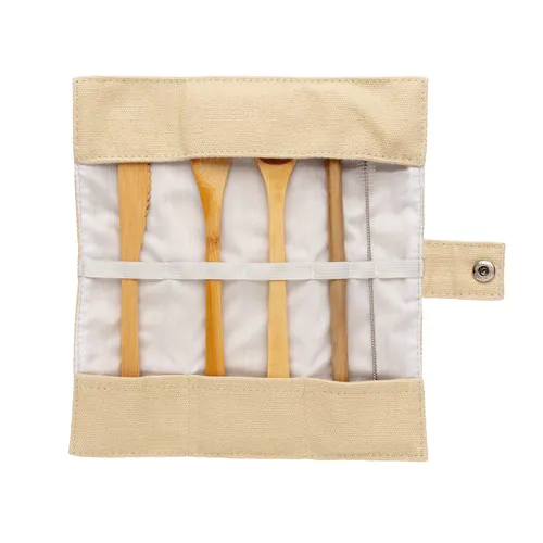Reusable bamboo travel cutlery set Reusable bamboo travel cutlery set