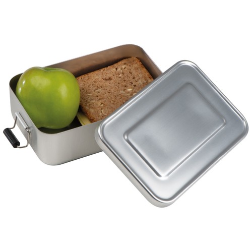 Aluminum lunch box with closure
