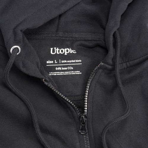 100% regenerated fabric unisex hooded sweatshirt