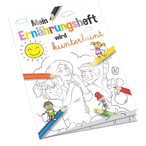 Colouring book / set A6 - Nutrition - Colouring book with individual front and back sides Colouring book / set A6 - Nutrition - Colouring book with individual front and back sides