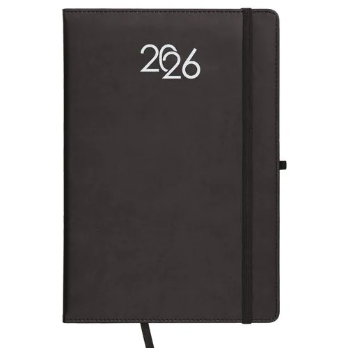 Agenda hebdomadaire 2026, couverture rigide en PU thermocollé avec piqûres Agenda hebdomadaire 2026, couverture rigide en PU thermocollé avec piqûres