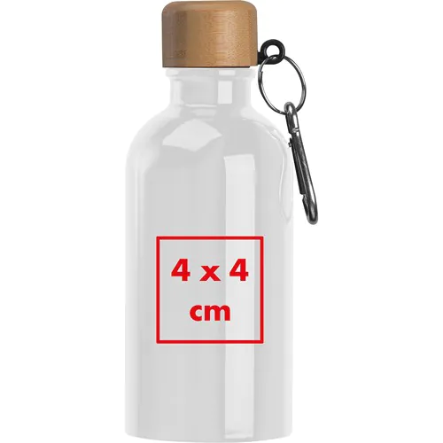 Stainless steel drinking bottle with carabiner, 400ml