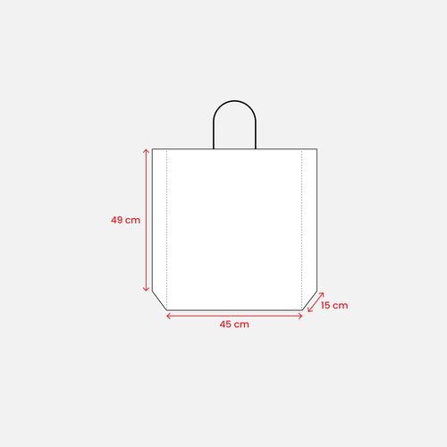 157 g/m2 matte laminated paper shopping bag with gusset and bottom reinforcement