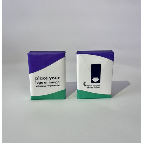 Customizable tissue packs with paper packaging.