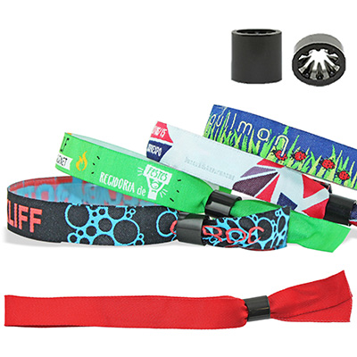 Woven wristbands with plastic sliding clip closure, Oslo