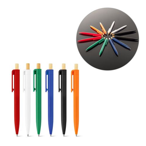 ZARA. Recycled ABS (100% rABS) ballpoint pen with bamboo button ZARA. Recycled ABS (100% rABS) ballpoint pen with bamboo button
