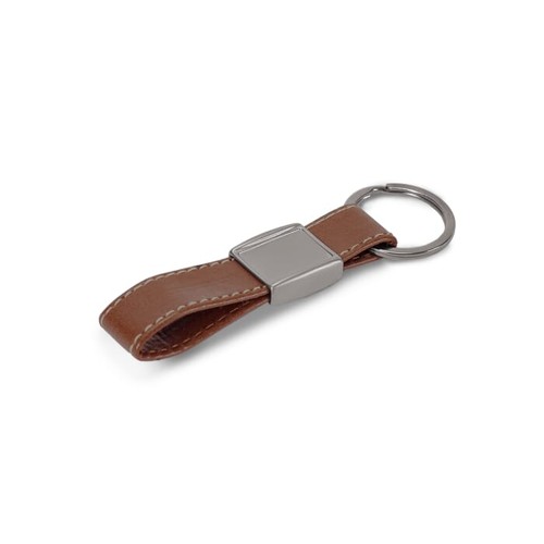 Keyring Metal, real leather