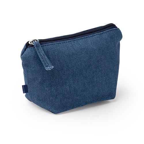 Pouch made from recycled denim fabric with coordin Diná