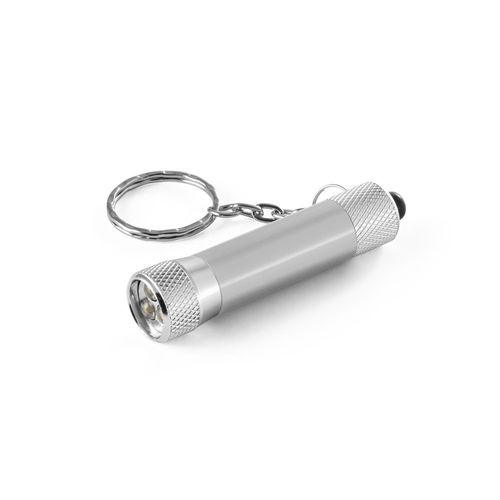 RE-LERGAN. Aluminium keyring (92% recycled) with 3-light LED torch