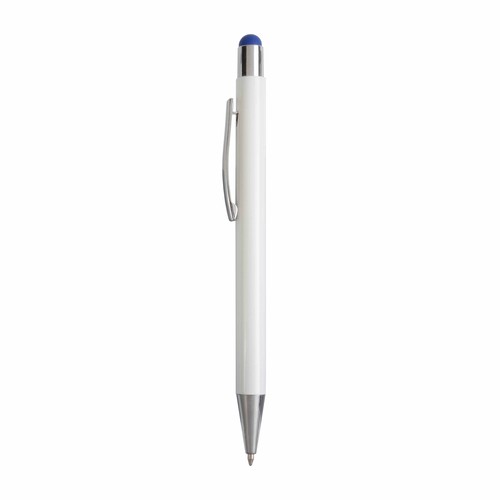 Aluminum push button ball pen with colored touch screen and laser engraved logo