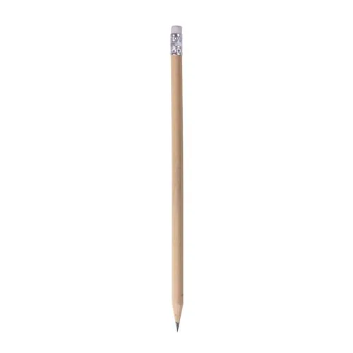Crayon HB en bois naturel avec mine graphite avec gomme de couleur (trempée)