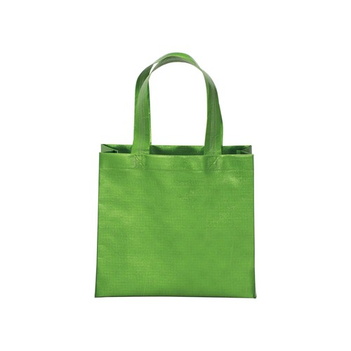Bolsa con fuelle de tejido sin tejer laminado 100 g/m2 termosoldado, con asas cortas Bolsa con fuelle de tejido sin tejer laminado 100 g/m2 termosoldado, con asas cortas