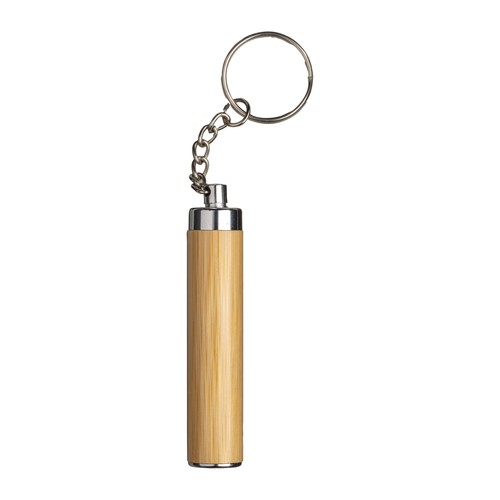 Bamboo LED flashlight with key ring, 3 LR41 batteries included Bamboo LED flashlight with key ring, 3 LR41 batteries included