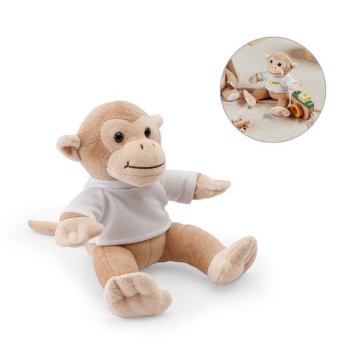 MONKY. Peluche a forma di scimmia con maglietta