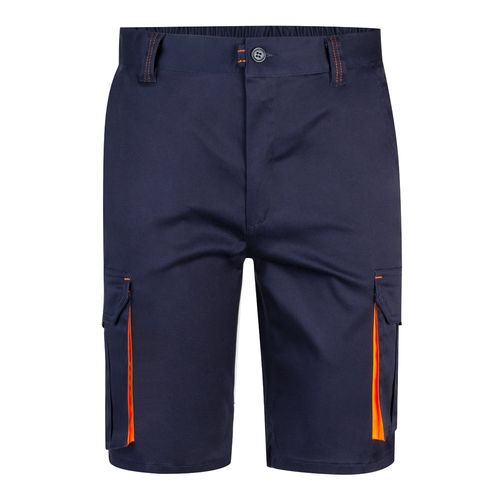 VL HEMERA. Bermuda bicolore elasticizzati con diverse tasche (240g/m²), in cotone (46%), EME (38%) e poliestere (16%)
