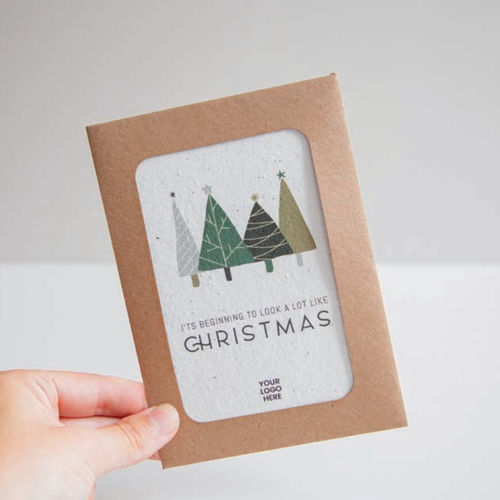 Christmas card in semi paper
