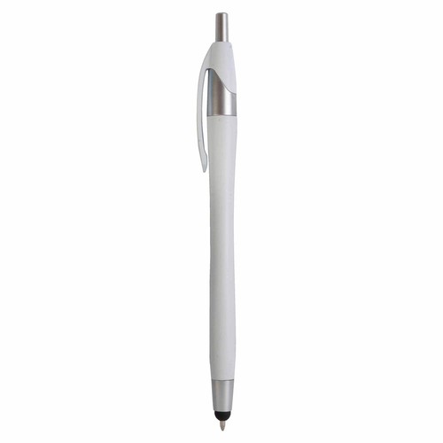 Plastic snap pen with touchscreen rubber tip Plastic snap pen with touchscreen rubber tip