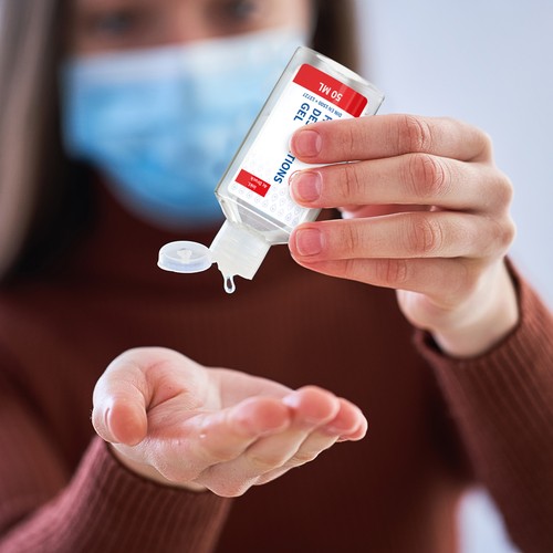 Disinfectant for Hands, 50 ml Bottle, Body Label Disinfectant for Hands, 50 ml Bottle, Body Label