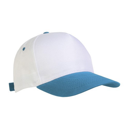 Polyester 5-panel cap with adjustable velcro strap