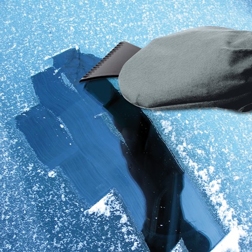 Gant fourré avec raclette intégrée