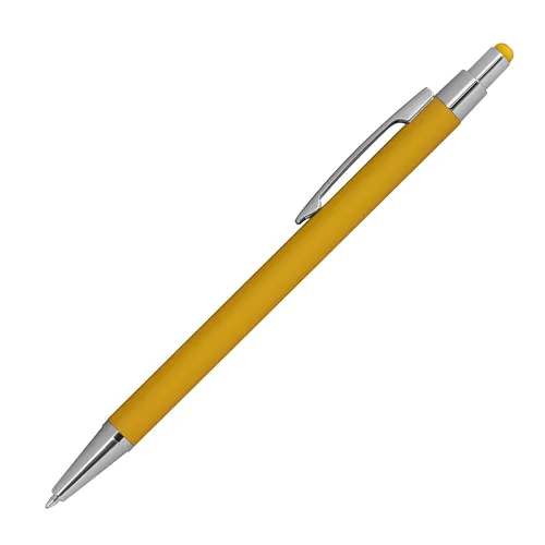 Metal ballpen with rubber coating and touch function Metal ballpen with rubber coating and touch function