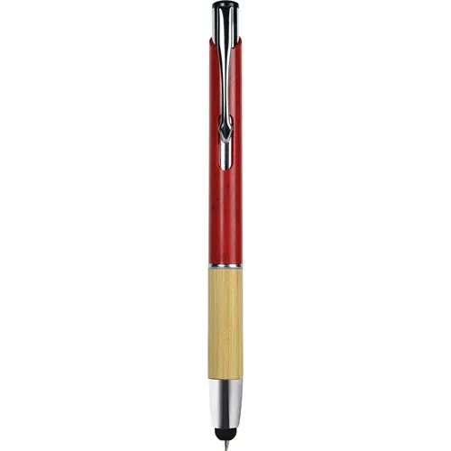 PENNA A SFERA CON TOUCH SCREEN IN PAGLIA DI GRANO+ABS, BAMBÙ E METALLO
