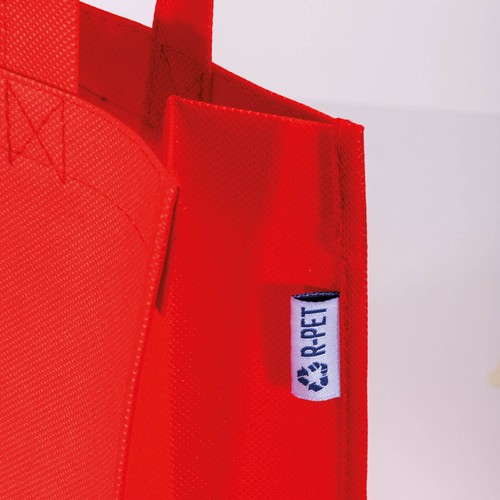 80 g / m2 R-pet mini shopping bag with short handles and gusset