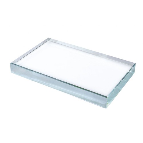 PAPER WEIGHT WHITE GLASS mm100x160