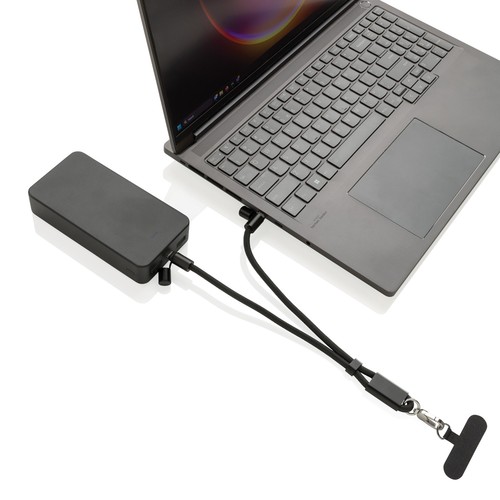 LoopAmp RCS rPET verstelbare telefoonarmband 60W kabel LoopAmp RCS rPET verstelbare telefoonarmband 60W kabel