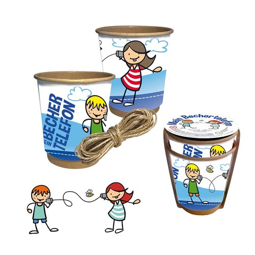 Paper cup telephone - individual - digital printing 4/0-c
