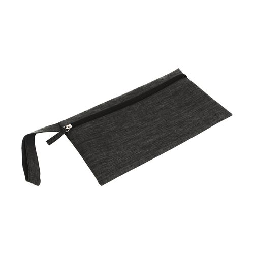900D polyester document holder with mélange effect, convenient handle and zipper closure