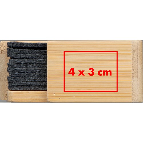 10 Filzuntersetzer im Bambusständer