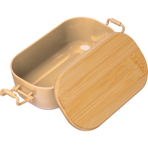 Lunchbox met bamboe deksel en clipsluiting