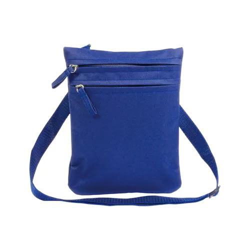 600D polyester 2-pocket man bag with adjustable shoulder strap