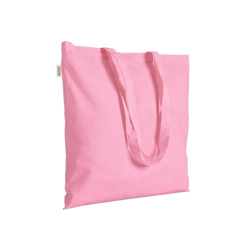 Plain-coloured shopper bag in 140 g/m2 recycled cotton. GRS certified