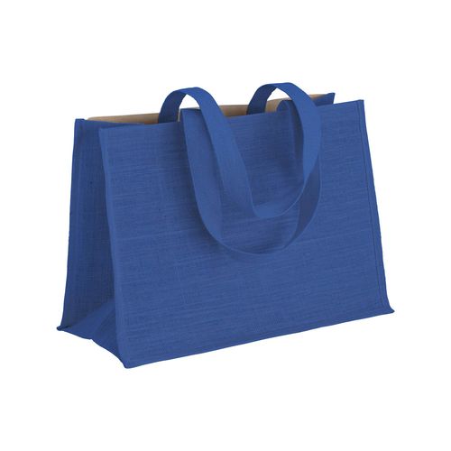 280 g/m2 cotton shopping bag with jute details, long handles and gusset 280 g/m2 cotton shopping bag with jute details, long handles and gusset